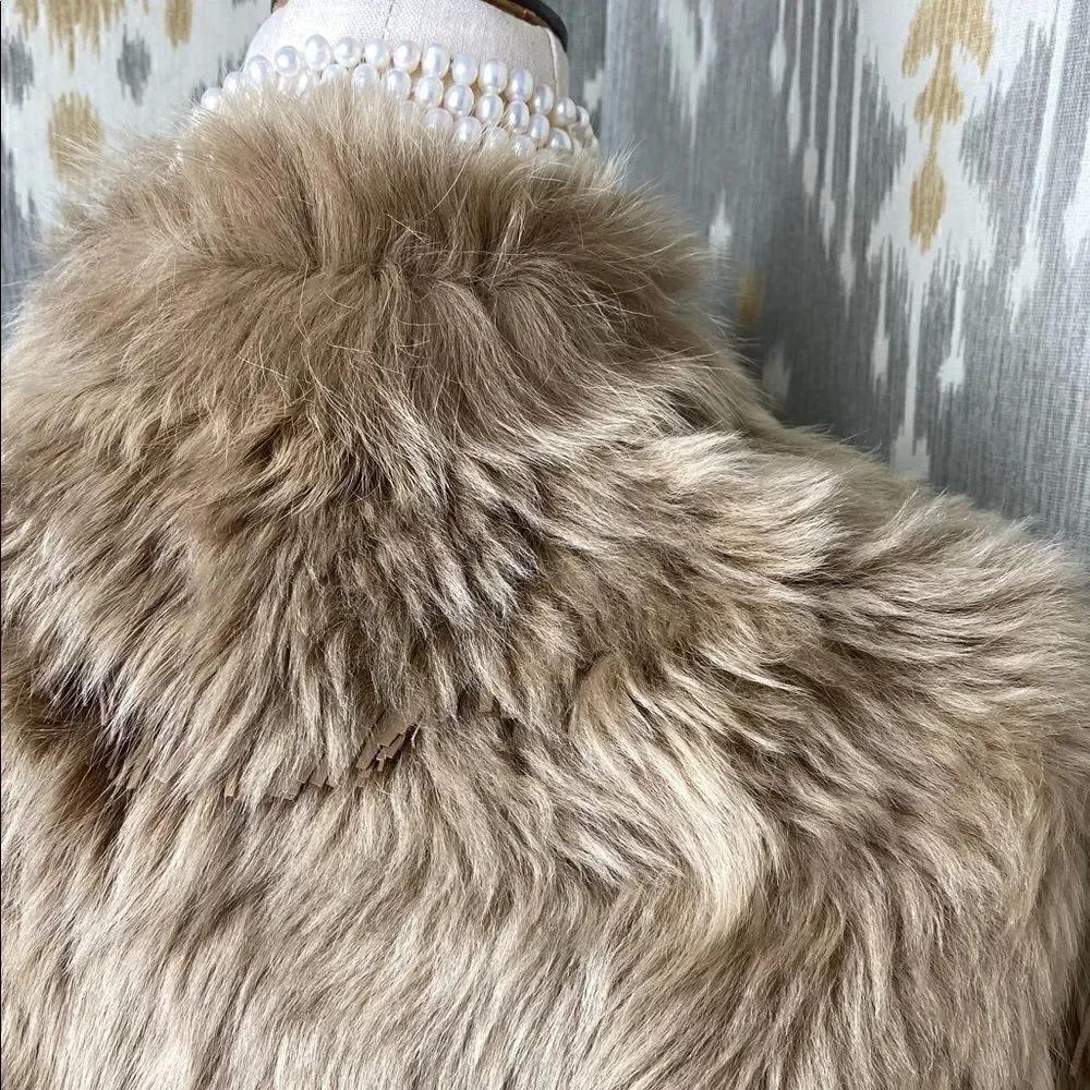 Ralph Lauren ‘15 Collection Tan Italian Lamb Shearling & Suede Fringe Jacket - Picture 13 of 16